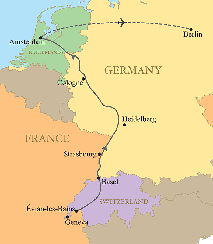Rhine River On A Map World Map Atlas